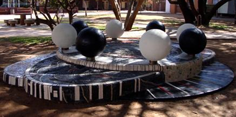 Sculptures on campus made by BA Fine Arts students