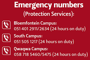 Description: UFS Important emergency numbers  Tags: UFS Important emergency numbers 